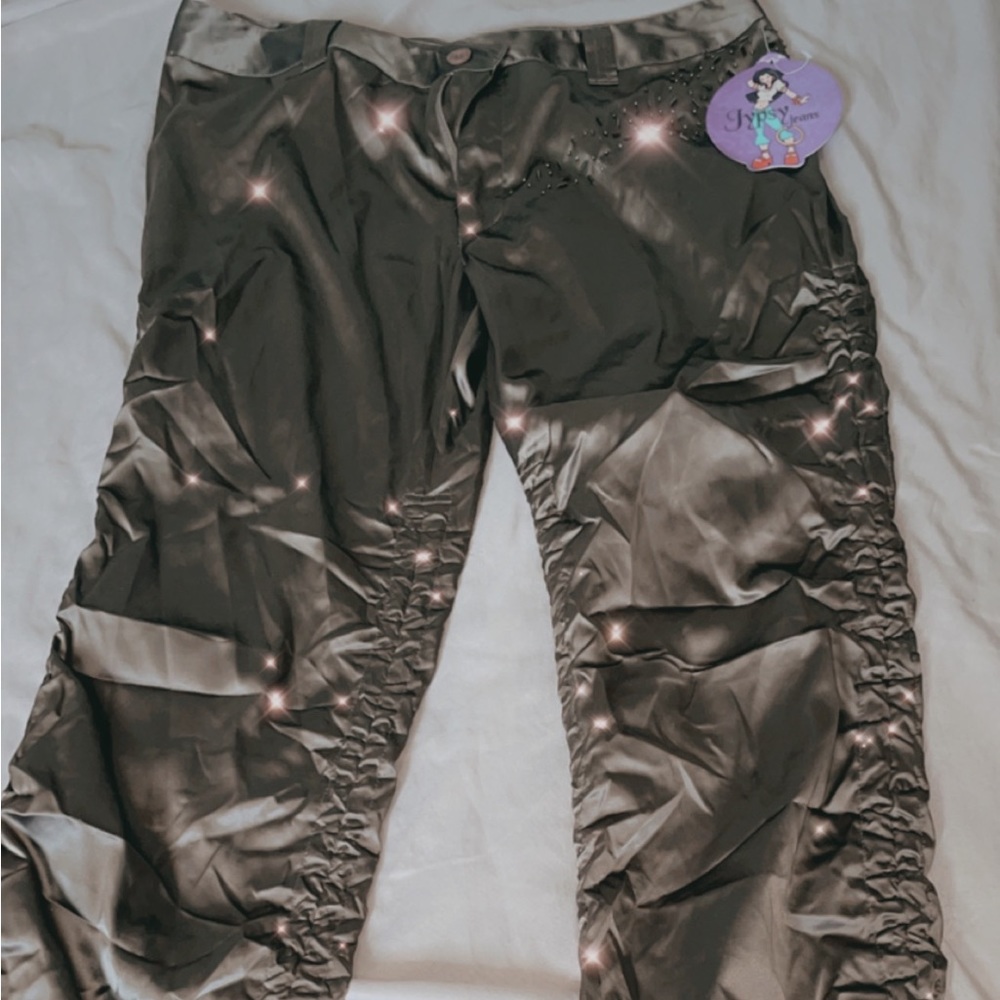 Y2K, gypsy jeans, gold with gems